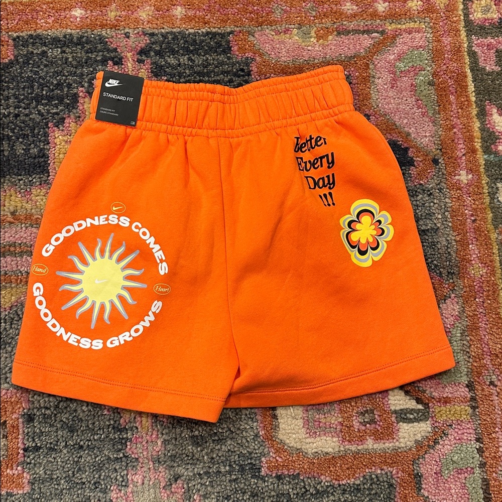 Nike Orange REC Club Women's Fleece Shorts - NWT Sz Small - Picture 4 of 5